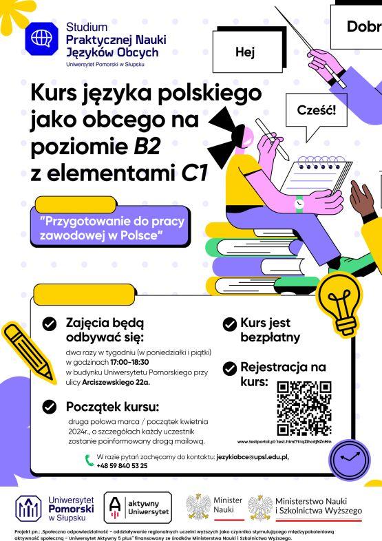Kurs języka polskiego jako obcego na poziomie B2 z elementami C1